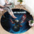 Lightning Bowling Round Carpet Electric Blue Ball and American Eagle Graphic on Stormy Black Background - Wonder Print Shop