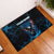 Lightning Bowling Rubber Doormat Electric Blue Ball and American Eagle Graphic on Stormy Black Background - Wonder Print Shop