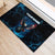 Lightning Bowling Rubber Doormat Electric Blue Ball and American Eagle Graphic on Stormy Black Background - Wonder Print Shop