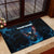 Lightning Bowling Rubber Doormat Electric Blue Ball and American Eagle Graphic on Stormy Black Background - Wonder Print Shop