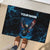 Lightning Bowling Rubber Doormat Electric Blue Ball and American Eagle Graphic on Stormy Black Background - Wonder Print Shop