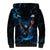 Lightning Bowling Sherpa Hoodie Electric Blue Ball and American Eagle Graphic on Stormy Black Background - Wonder Print Shop
