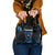 Lightning Bowling Shoulder Handbag Electric Blue Ball and American Eagle Graphic on Stormy Black Background - Wonder Print Shop