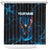 Lightning Bowling Shower Curtain Electric Blue Ball and American Eagle Graphic on Stormy Black Background - Wonder Print Shop
