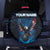 Lightning Bowling Spare Tire Cover Electric Blue Ball and American Eagle Graphic on Stormy Black Background - Wonder Print Shop