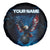 Lightning Bowling Spare Tire Cover Electric Blue Ball and American Eagle Graphic on Stormy Black Background - Wonder Print Shop