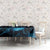 Lightning Bowling Tablecloth Electric Blue Ball and American Eagle Graphic on Stormy Black Background - Wonder Print Shop