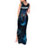 Lightning Bowling Tank Maxi Dress Electric Blue Ball and American Eagle Graphic on Stormy Black Background - Wonder Print Shop