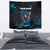 Lightning Bowling Tapestry Electric Blue Ball and American Eagle Graphic on Stormy Black Background - Wonder Print Shop