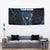 Lightning Bowling Tapestry Electric Blue Ball and American Eagle Graphic on Stormy Black Background - Wonder Print Shop