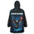 Lightning Bowling Wearable Blanket Hoodie Electric Blue Ball and American Eagle Graphic on Stormy Black Background - Wonder Print Shop