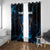 Lightning Bowling Window Curtain Electric Blue Ball and American Eagle Graphic on Stormy Black Background - Wonder Print Shop