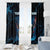 Lightning Bowling Window Curtain Electric Blue Ball and American Eagle Graphic on Stormy Black Background - Wonder Print Shop