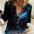 Lightning Bowling Women Casual Shirt Electric Blue Ball and American Eagle Graphic on Stormy Black Background - Wonder Print Shop
