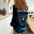 Lightning Bowling Women Casual Shirt Electric Blue Ball and American Eagle Graphic on Stormy Black Background - Wonder Print Shop