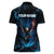Lightning Bowling Women Polo Shirt Electric Blue Ball and American Eagle Graphic on Stormy Black Background - Wonder Print Shop