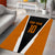 Bass Fishing Area Rug Jumping Largemouth Fish on Black Hex Pattern and Orange White Lightning Accents - Wonder Print Shop