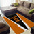 Bass Fishing Area Rug Jumping Largemouth Fish on Black Hex Pattern and Orange White Lightning Accents - Wonder Print Shop