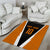Bass Fishing Area Rug Jumping Largemouth Fish on Black Hex Pattern and Orange White Lightning Accents - Wonder Print Shop