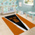 Bass Fishing Area Rug Jumping Largemouth Fish on Black Hex Pattern and Orange White Lightning Accents - Wonder Print Shop