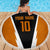 Bass Fishing Beach Blanket Jumping Largemouth Fish on Black Hex Pattern and Orange White Lightning Accents - Wonder Print Shop