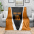 Bass Fishing Blanket Jumping Largemouth Fish on Black Hex Pattern and Orange White Lightning Accents - Wonder Print Shop