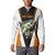 Bass Fishing Button Sweatshirt Jumping Largemouth Fish on Black Hex Pattern and Orange White Lightning Accents - Wonder Print Shop