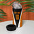 Bass Fishing 4 in 1 Can Cooler Tumbler Jumping Largemouth Fish on Black Hex Pattern and Orange White Lightning Accents - Wonder Print Shop