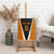 Bass Fishing Canvas Wall Art Jumping Largemouth Fish on Black Hex Pattern and Orange White Lightning Accents - Wonder Print Shop