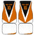 Bass Fishing Car Mats Jumping Largemouth Fish on Black Hex Pattern and Orange White Lightning Accents - Wonder Print Shop