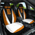 Bass Fishing Car Seat Cover Jumping Largemouth Fish on Black Hex Pattern and Orange White Lightning Accents - Wonder Print Shop