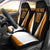 Bass Fishing Car Seat Cover Jumping Largemouth Fish on Black Hex Pattern and Orange White Lightning Accents - Wonder Print Shop