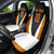 Bass Fishing Car Seat Cover Jumping Largemouth Fish on Black Hex Pattern and Orange White Lightning Accents - Wonder Print Shop