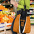 Bass Fishing Grocery Bag Jumping Largemouth Fish on Black Hex Pattern and Orange White Lightning Accents - Wonder Print Shop