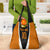 Bass Fishing Grocery Bag Jumping Largemouth Fish on Black Hex Pattern and Orange White Lightning Accents - Wonder Print Shop