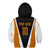 Bass Fishing Kid Hoodie Jumping Largemouth Fish on Black Hex Pattern and Orange White Lightning Accents - Wonder Print Shop