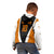 Bass Fishing Kid Hoodie Jumping Largemouth Fish on Black Hex Pattern and Orange White Lightning Accents - Wonder Print Shop
