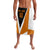Bass Fishing Lavalava Jumping Largemouth Fish on Black Hex Pattern and Orange White Lightning Accents - Wonder Print Shop