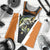 Bass Fishing Men Tank Top Jumping Largemouth Fish on Black Hex Pattern and Orange White Lightning Accents - Wonder Print Shop