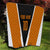 Bass Fishing Quilt Jumping Largemouth Fish on Black Hex Pattern and Orange White Lightning Accents - Wonder Print Shop