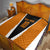 Bass Fishing Quilt Jumping Largemouth Fish on Black Hex Pattern and Orange White Lightning Accents - Wonder Print Shop