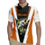 Bass Fishing Rugby Jersey Jumping Largemouth Fish on Black Hex Pattern and Orange White Lightning Accents - Wonder Print Shop