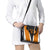 Bass Fishing Shoulder Handbag Jumping Largemouth Fish on Black Hex Pattern and Orange White Lightning Accents - Wonder Print Shop