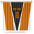 Bass Fishing Shower Curtain Jumping Largemouth Fish on Black Hex Pattern and Orange White Lightning Accents - Wonder Print Shop