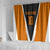 Bass Fishing Shower Curtain Jumping Largemouth Fish on Black Hex Pattern and Orange White Lightning Accents - Wonder Print Shop