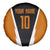 Bass Fishing Spare Tire Cover Jumping Largemouth Fish on Black Hex Pattern and Orange White Lightning Accents - Wonder Print Shop