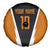 Bass Fishing Spare Tire Cover Jumping Largemouth Fish on Black Hex Pattern and Orange White Lightning Accents - Wonder Print Shop