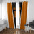 Bass Fishing Window Curtain Jumping Largemouth Fish on Black Hex Pattern and Orange White Lightning Accents - Wonder Print Shop