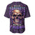 Skull Baseball Jersey Hello Darkness My Old Friend - Horror Seamless Pattern Purple - Wonder Print Shop