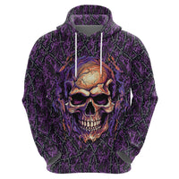 Skull Hoodie Hello Darkness My Old Friend - Horror Seamless Pattern Purple - Wonder Print Shop